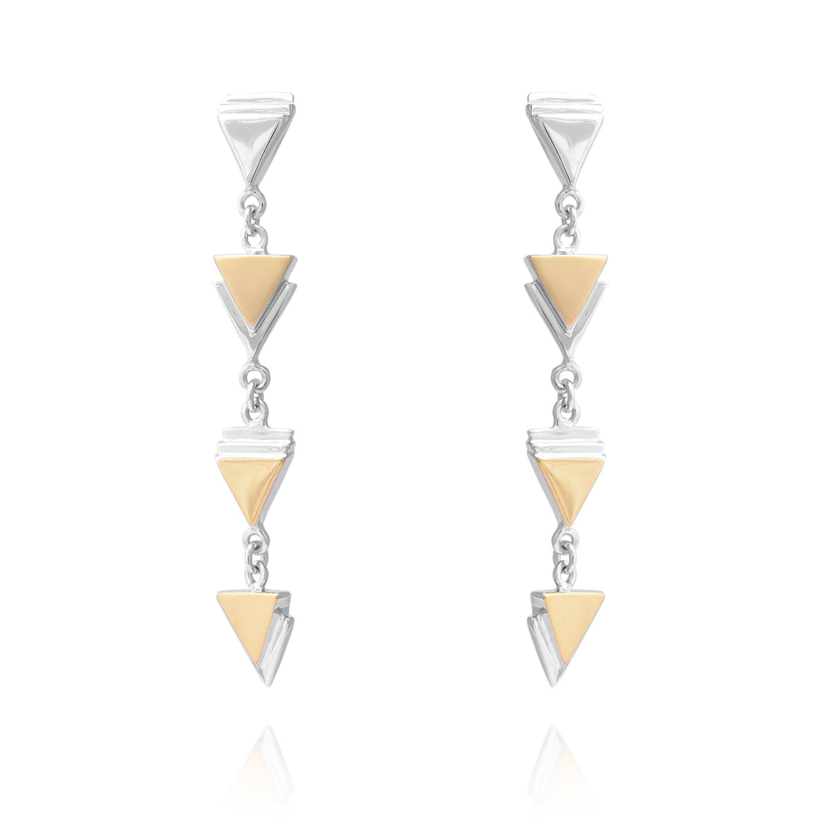 Tryst with Triangles - Long Dangler Drop Earrings - Aliame