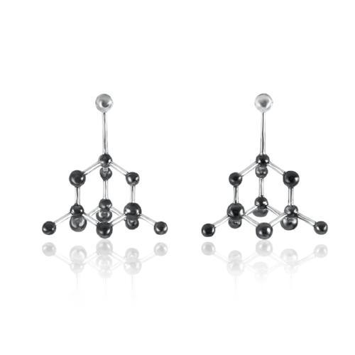 Diamond Molecule - Stud Earrings - Aliame