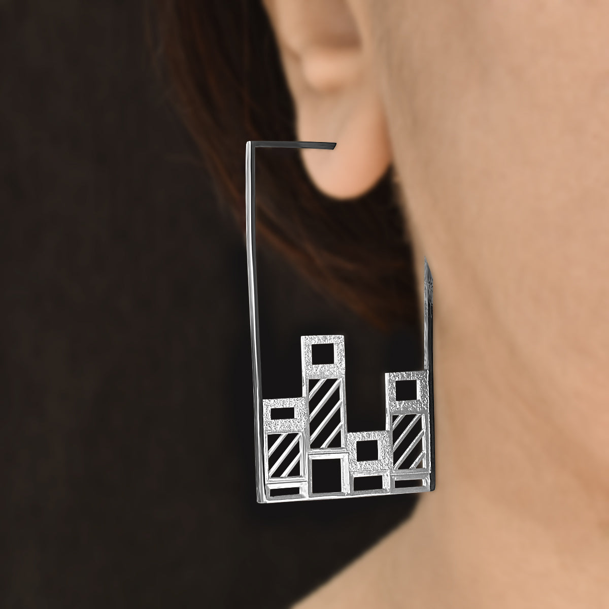 Graphic Bars - Hoop earrings - Aliame