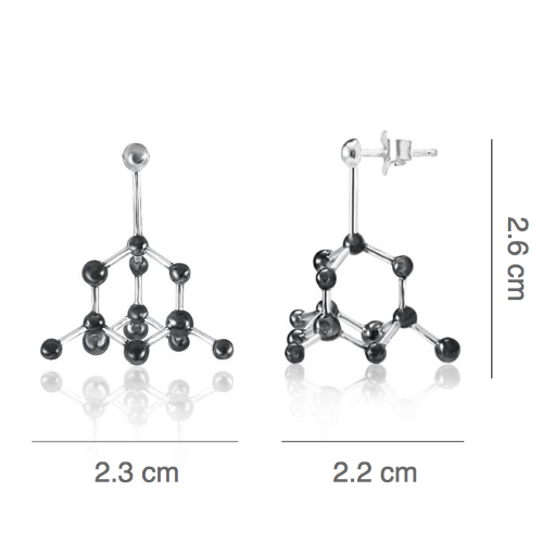 Diamond Molecule - Stud Earrings - Aliame